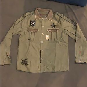 Micros Men’s Army Themed Button Down Jacket